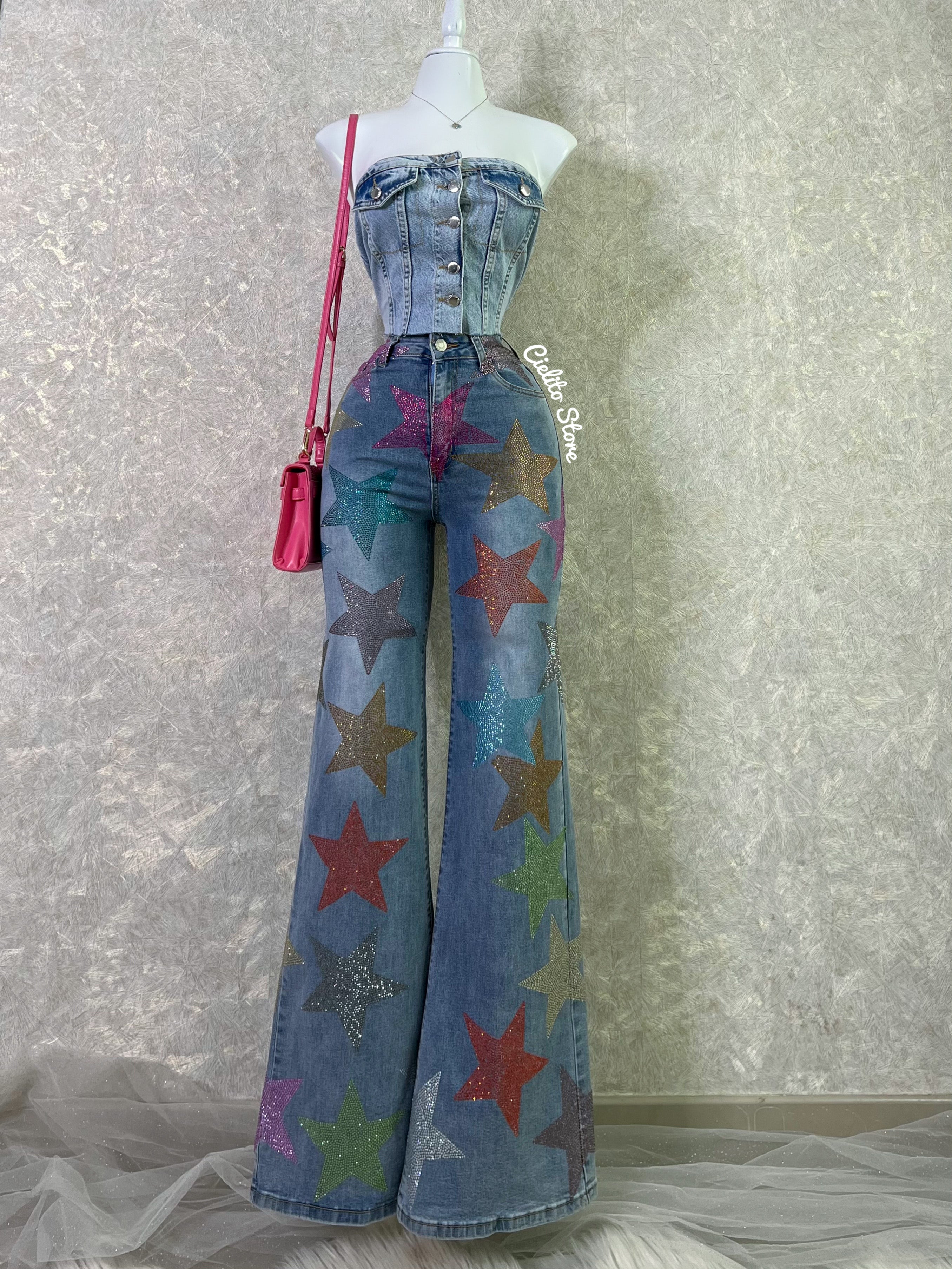 Pantalón de estrellas wide leg