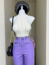 JOGGER MORADO CON CIERRES LATERALES