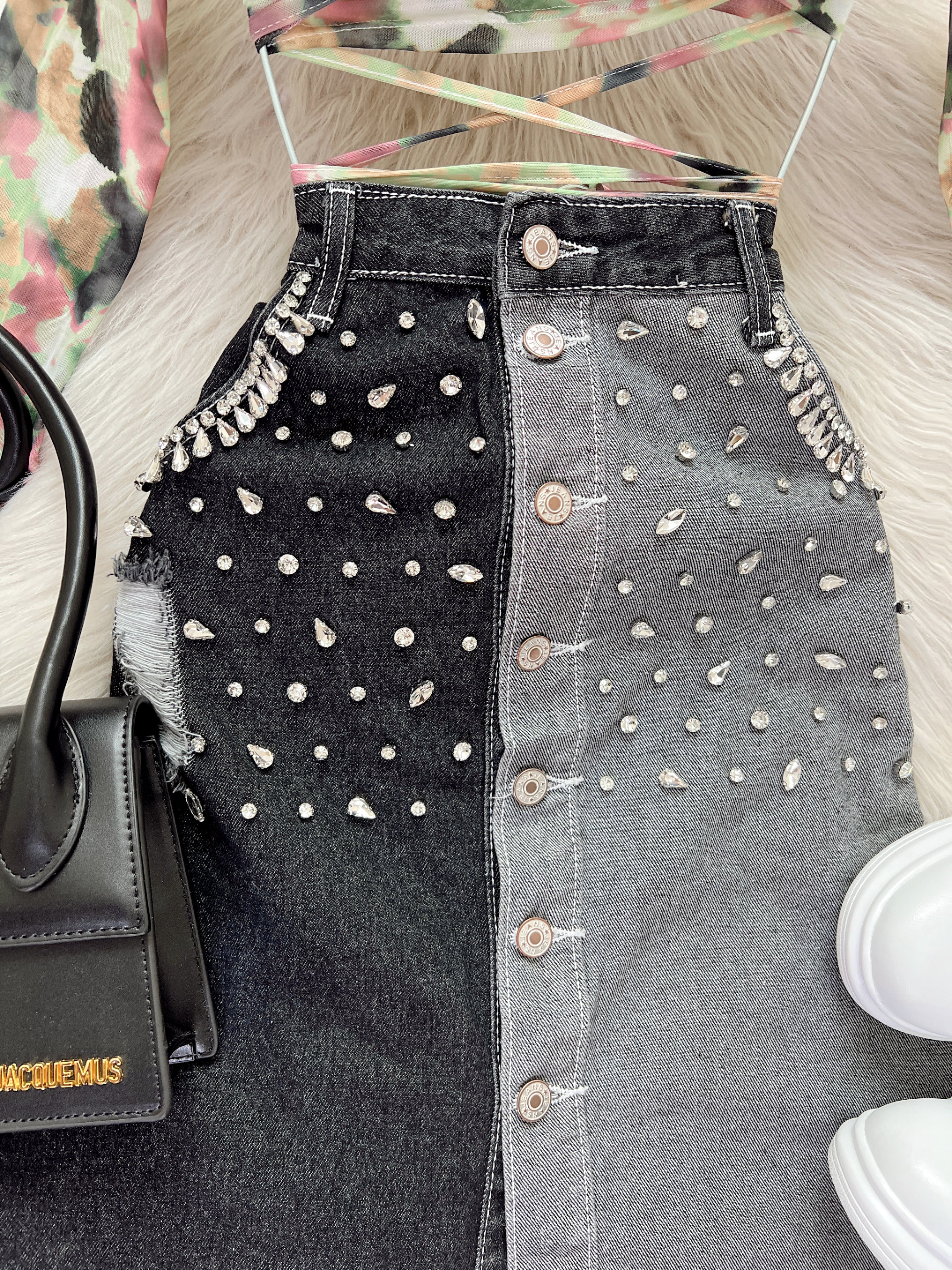 FALDA MEZCLILLA BICOLOR