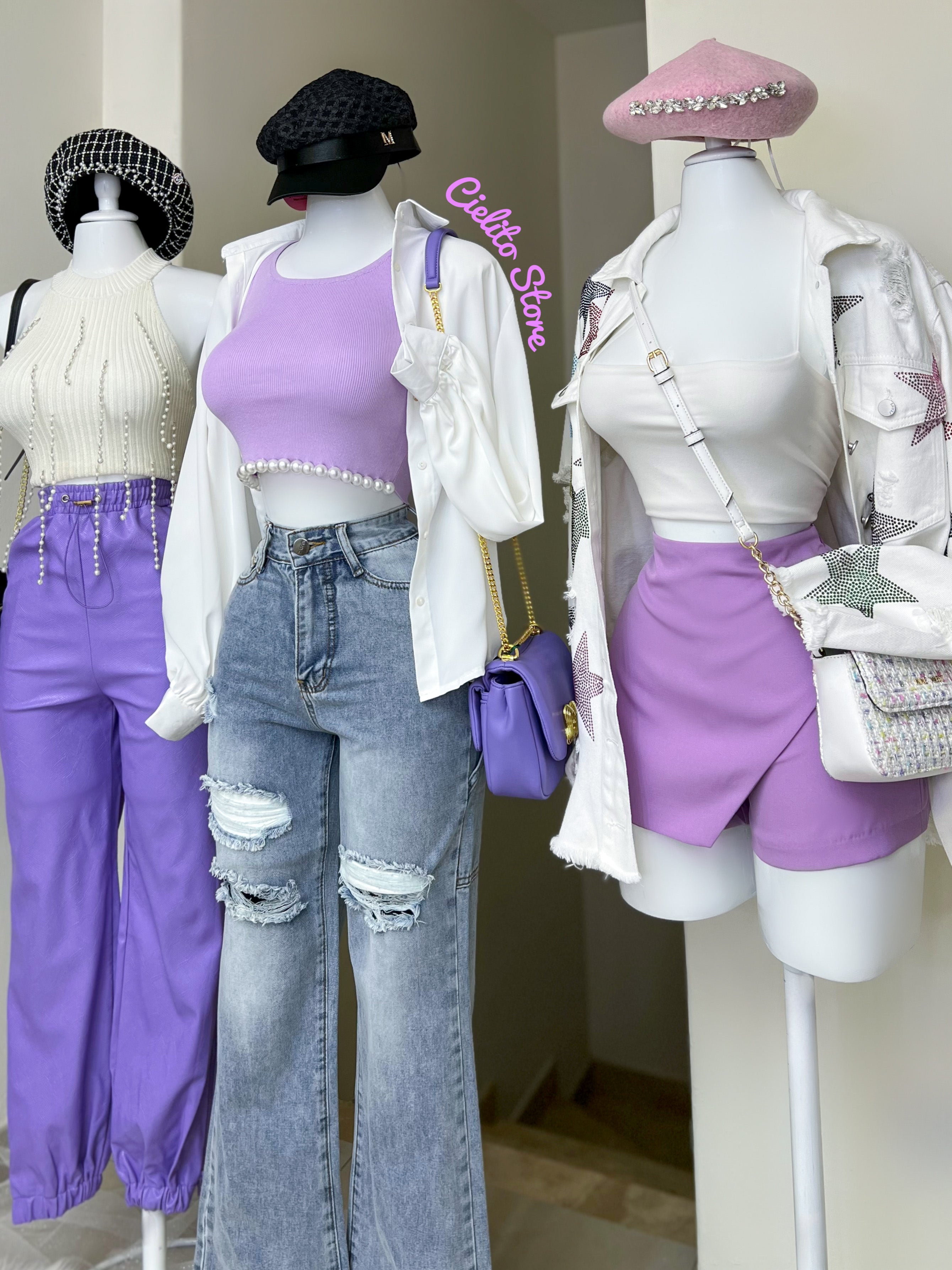 JOGGER MORADO CON CIERRES LATERALES