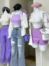 JOGGER MORADO CON CIERRES LATERALES