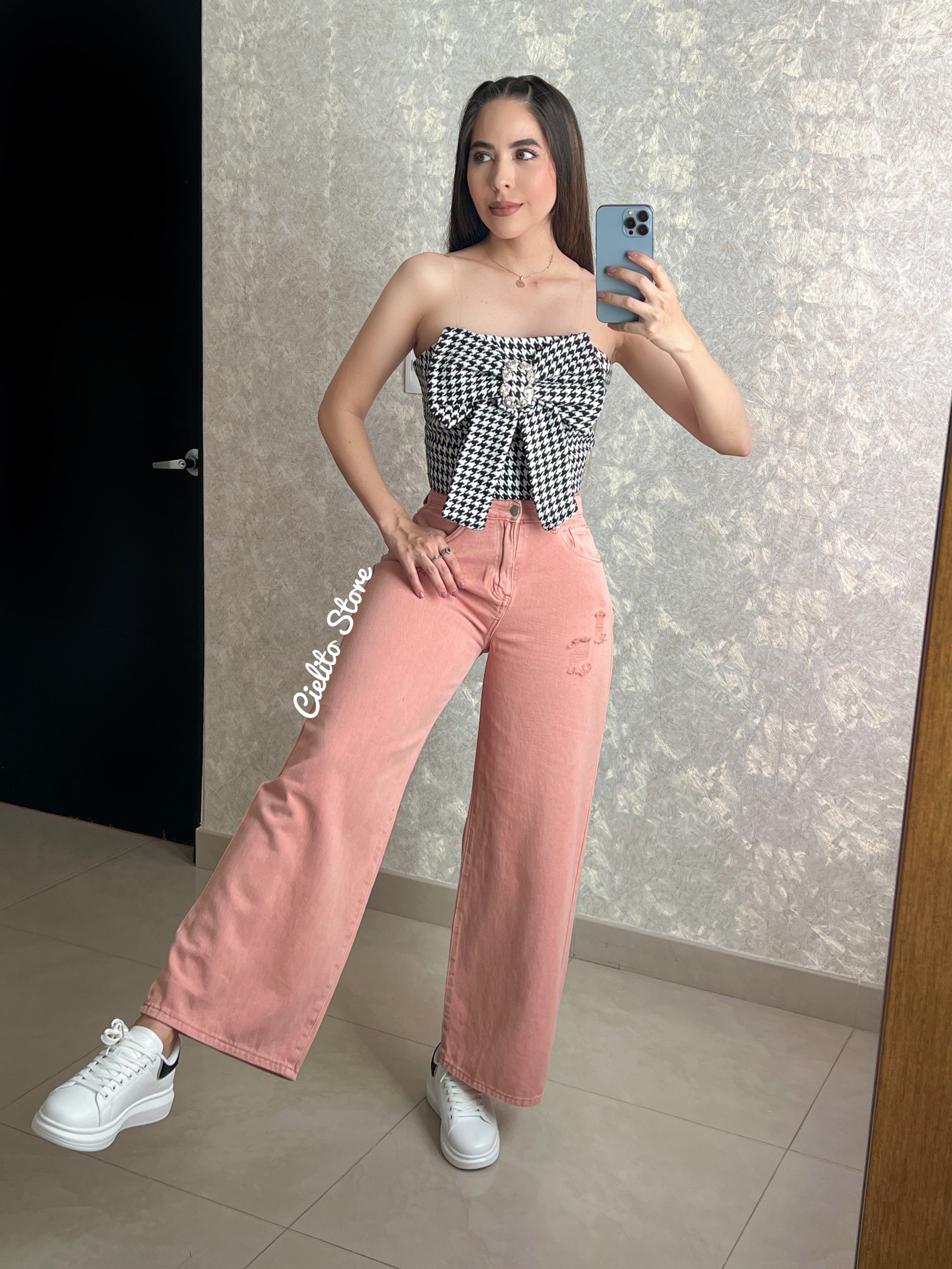 PANTALÓN WIDE LEG ROSA