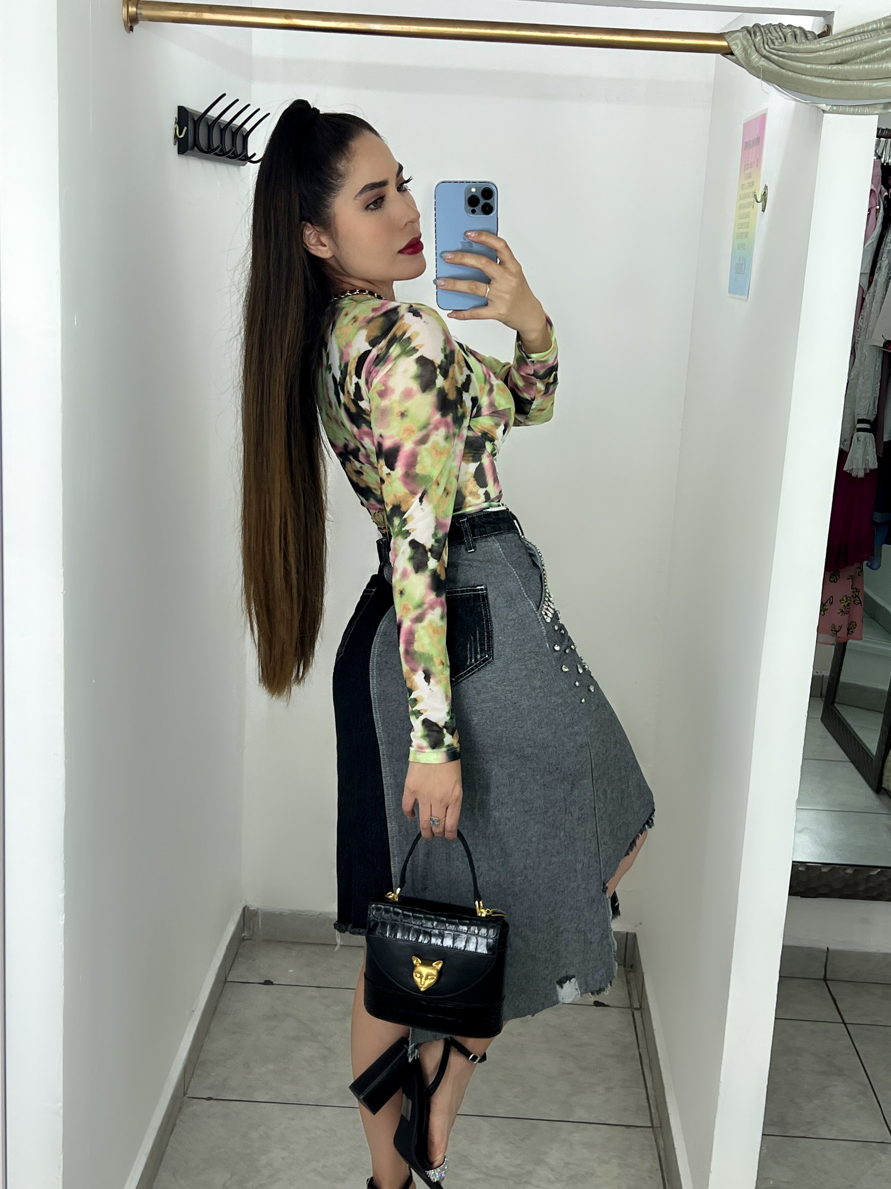 FALDA MEZCLILLA BICOLOR