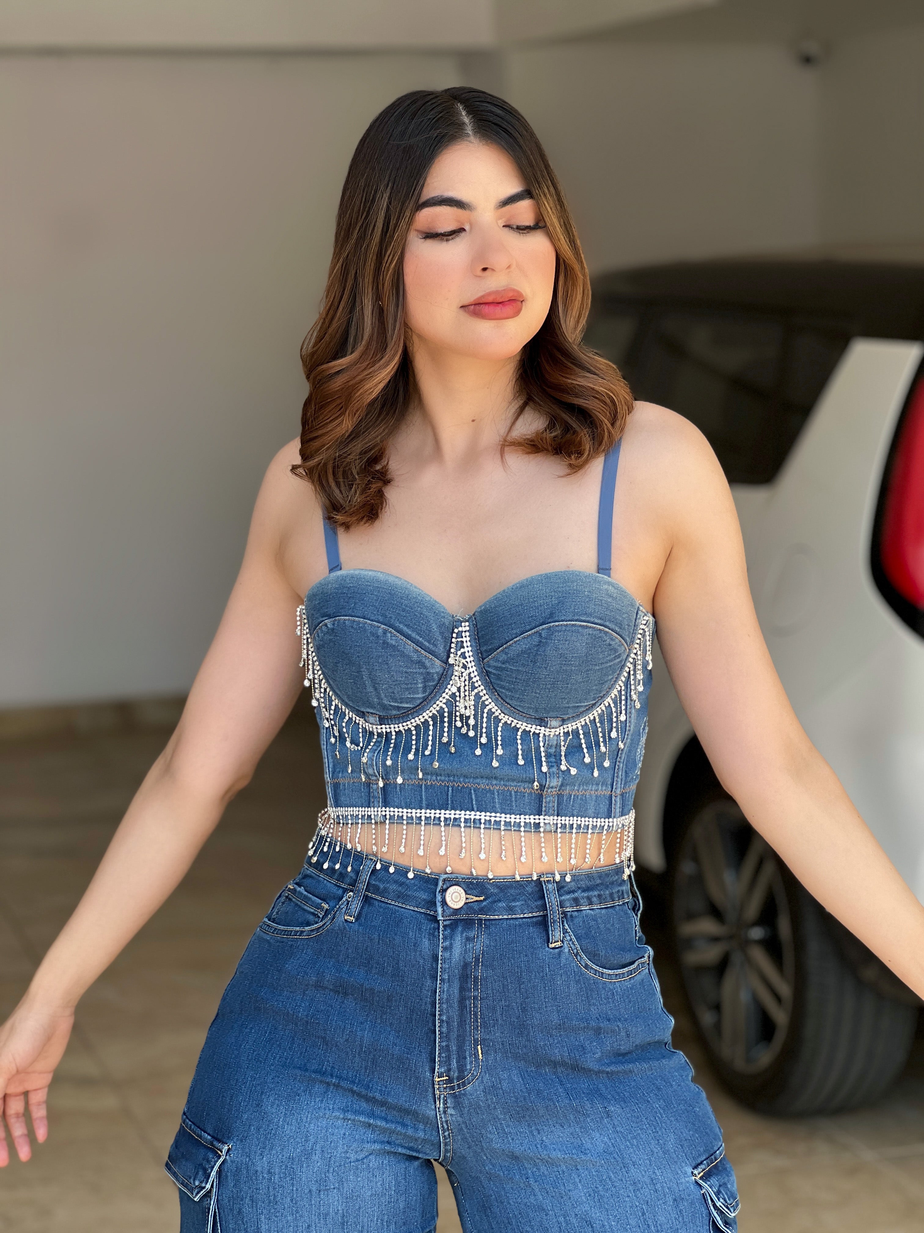 TOP MEZCLILLA CON PEDRERÍA