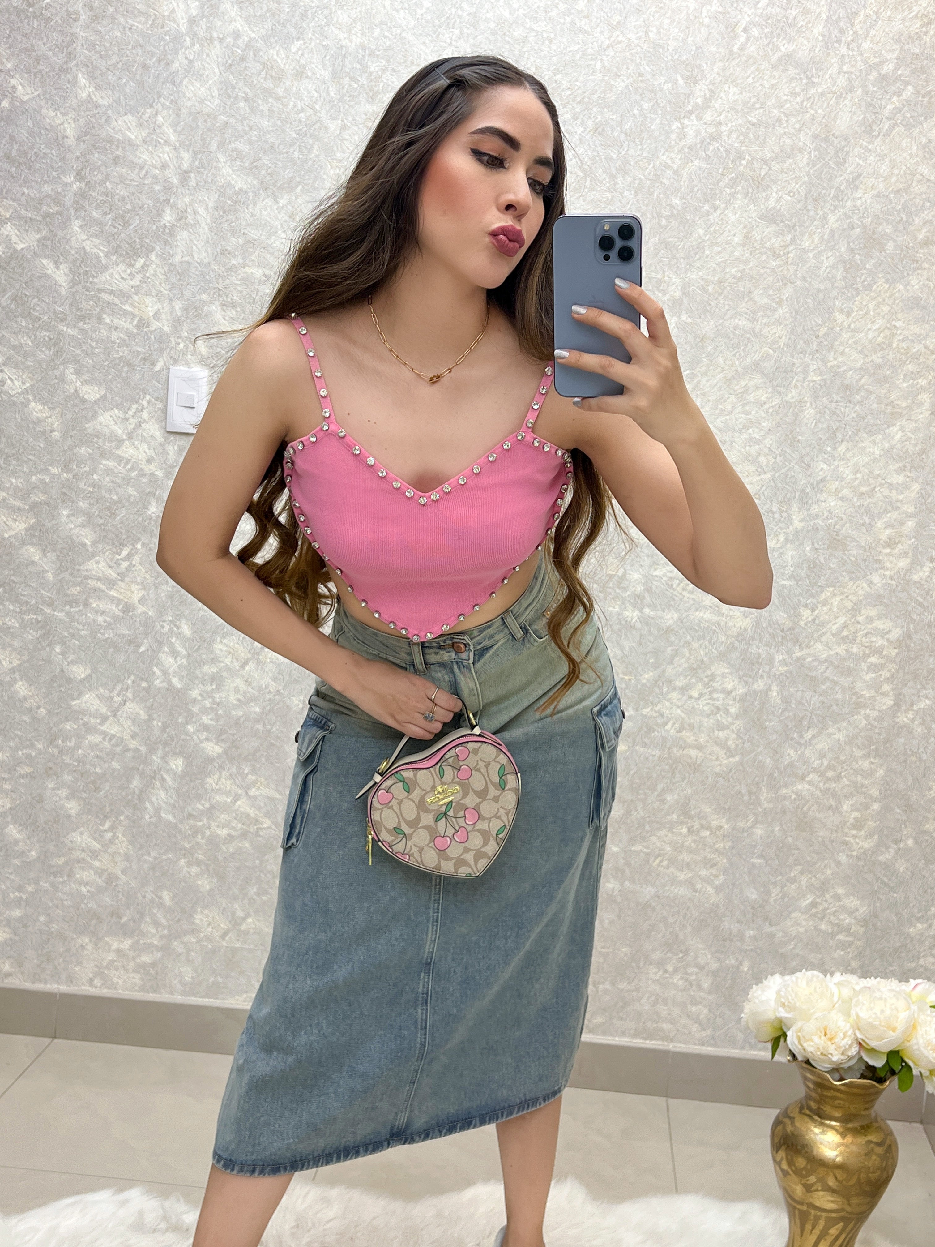 FALDA DENIM CARGO DEGRADADA