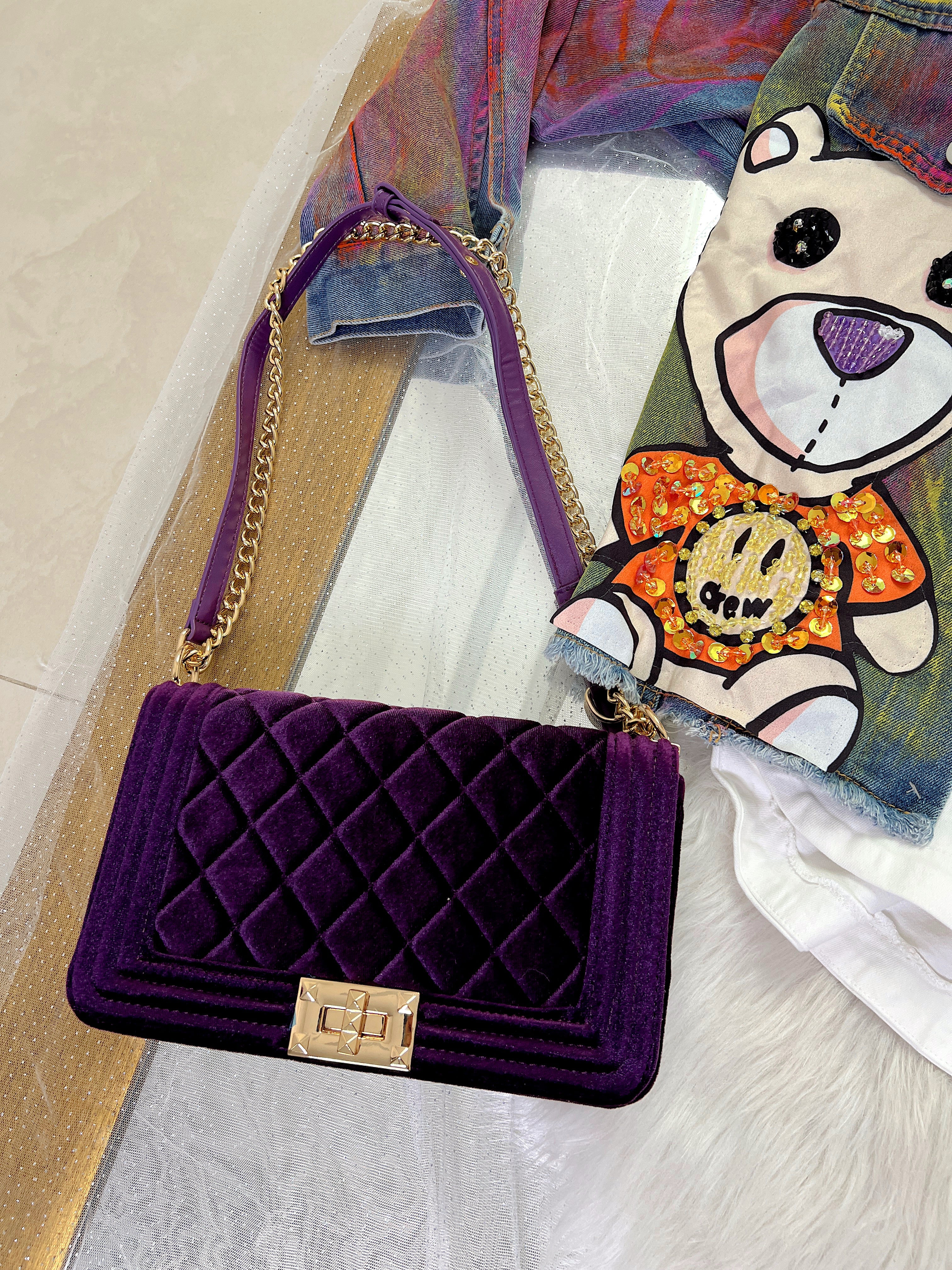 CHAQUETA DE MEZCLILLA PINTADA CON OSITO