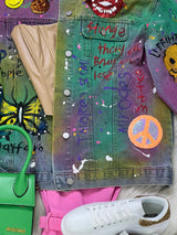 CHAQUETA DE MEZCLILLA PINTADA MARIPOSA