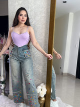 BLUSA DE CORAZÓN LILA