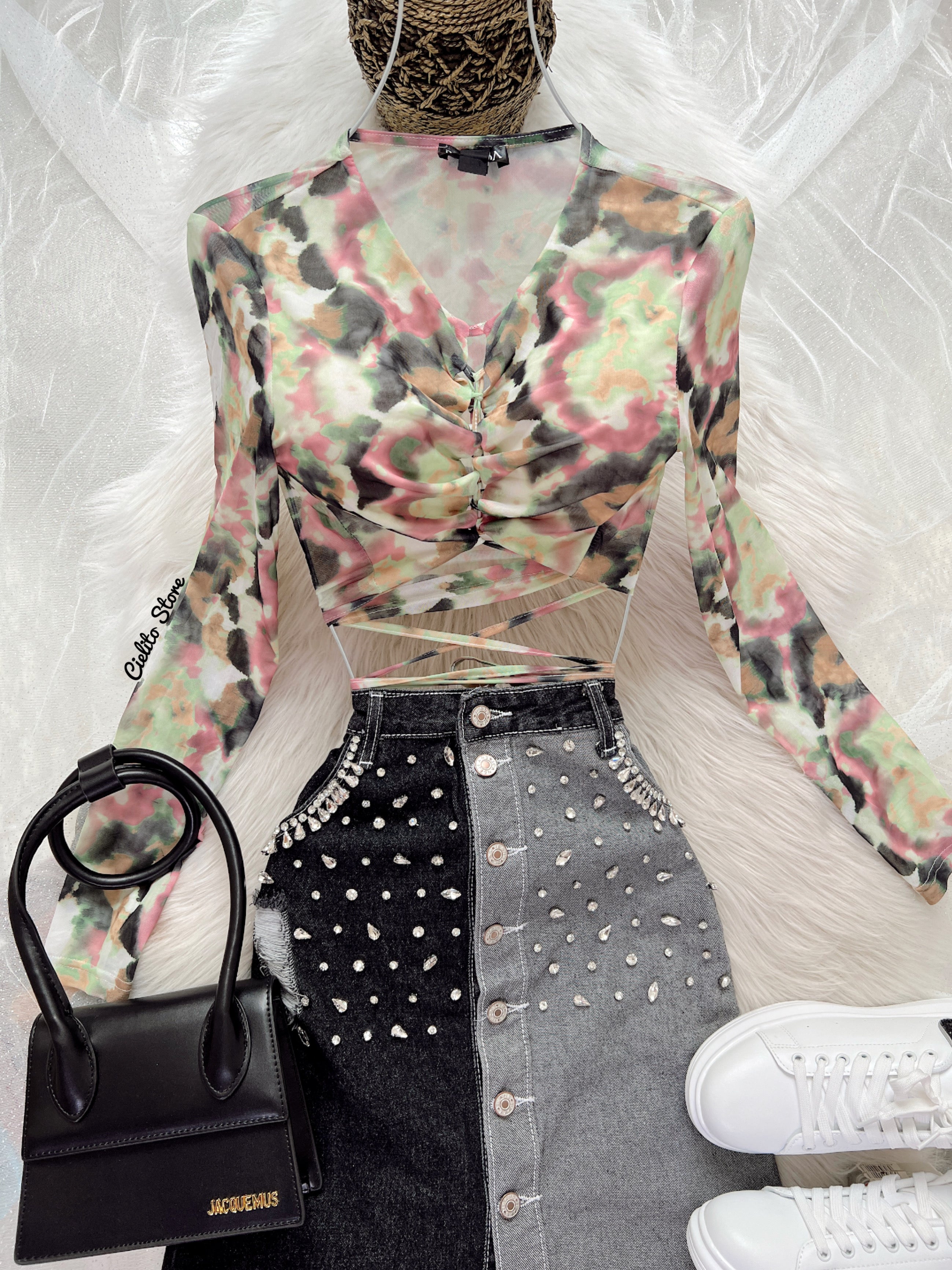 FALDA MEZCLILLA BICOLOR