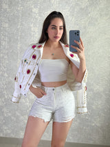 SHORT BLANCO CON PEDRERÍA