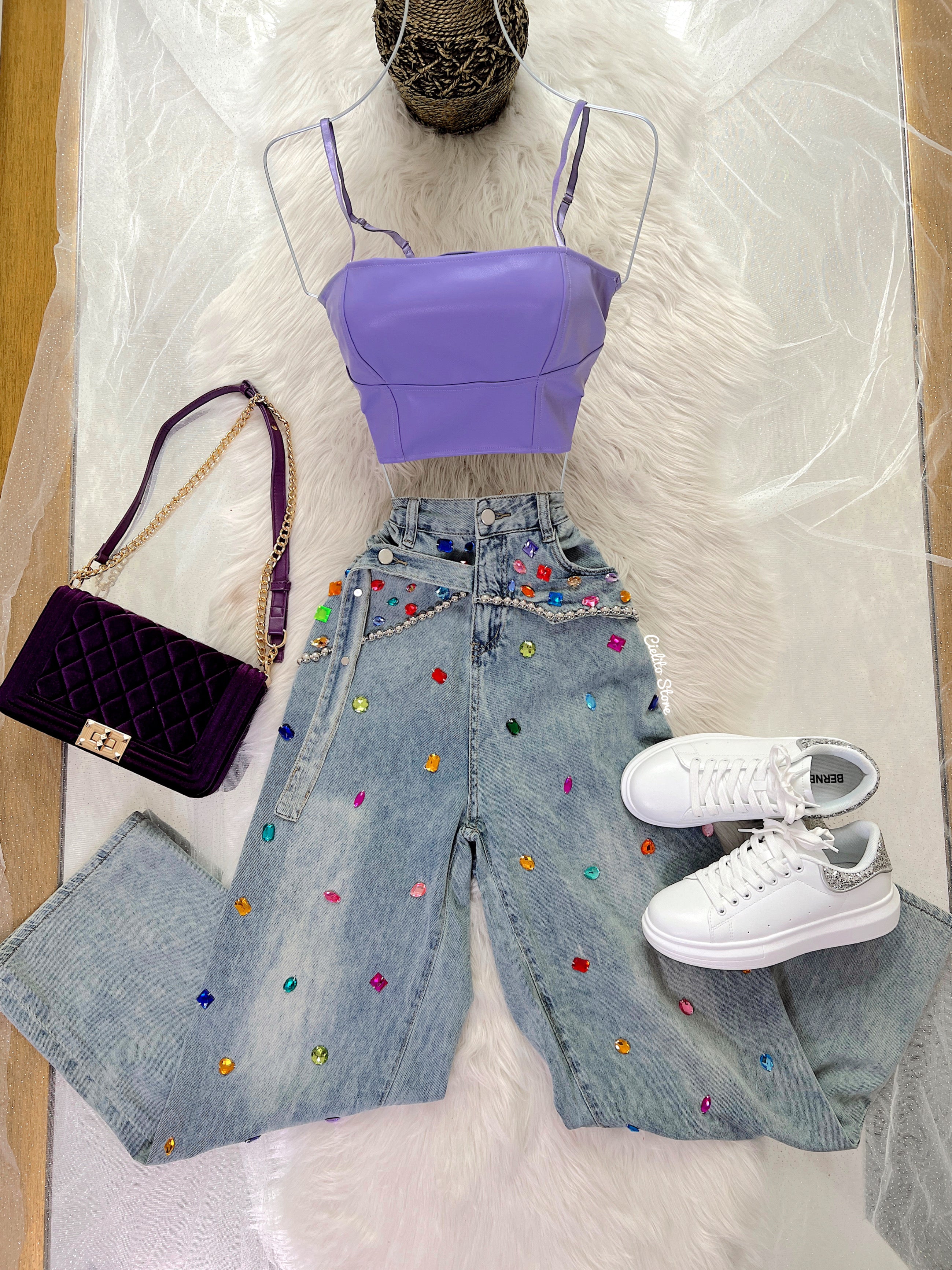 BOLSO LILA CON CORREA