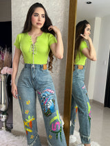 PANTALÓN RABBIT CON PEDRERÍA