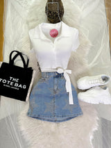 BLUSA BLANCA CON LISTÓN