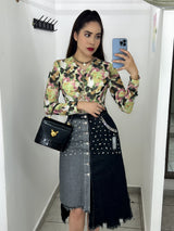 FALDA MEZCLILLA BICOLOR