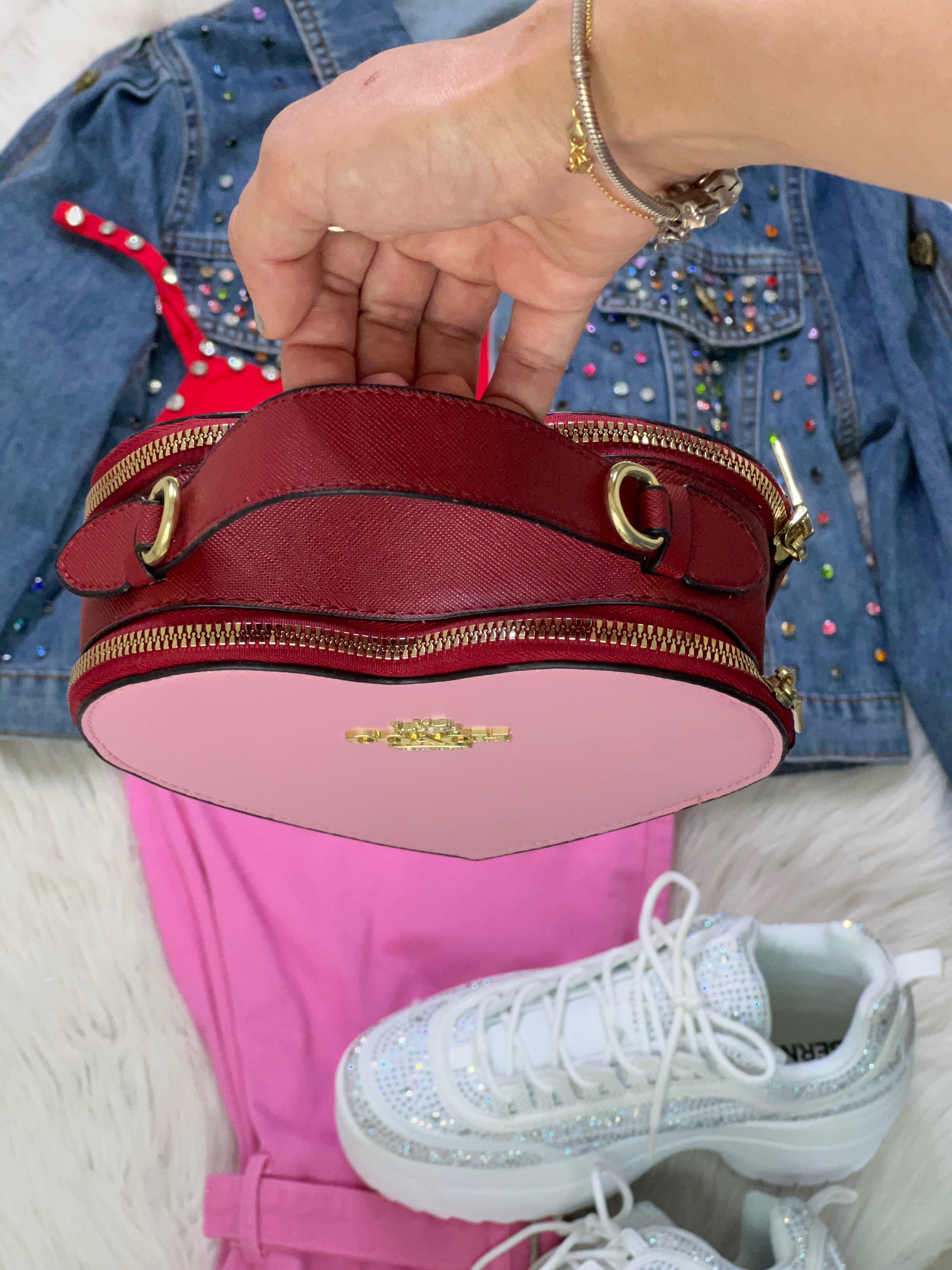 BOLSO CORAZÓN BICOLOR