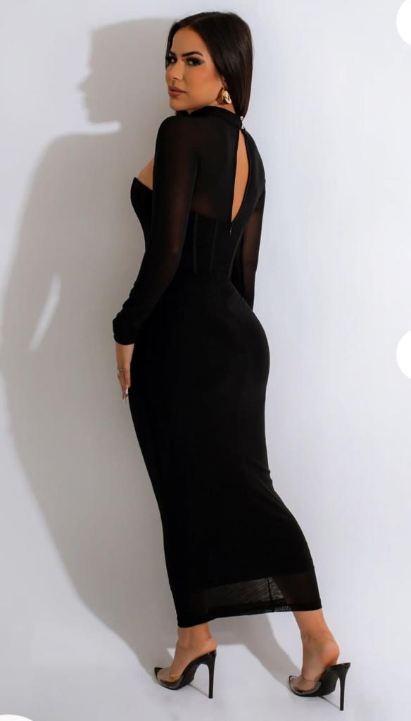VESTIDO NEGRO MANGA LARGA