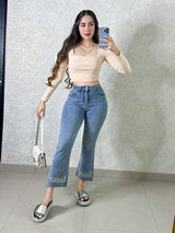 SANDALIA CON PLATAFORMA DE PEDRERÍA PLATEADA