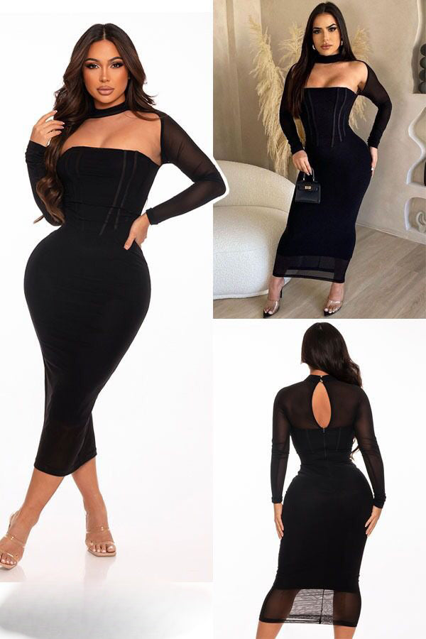 VESTIDO NEGRO MANGA LARGA