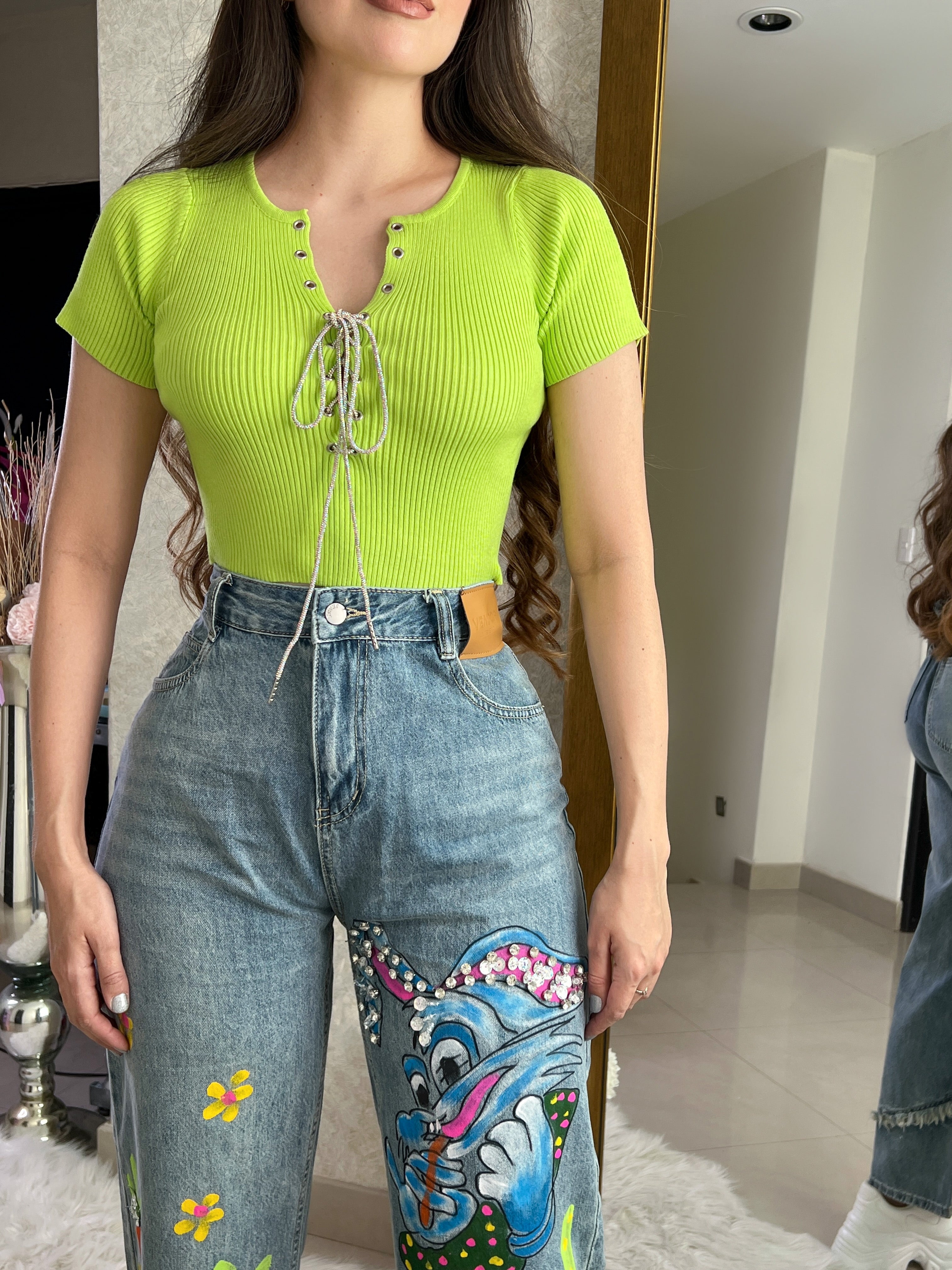 PANTALÓN RABBIT CON PEDRERÍA