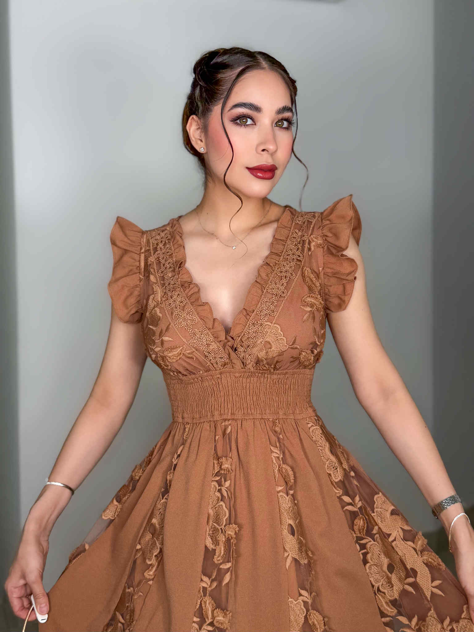 VESTIDO HORTENSIA LADRILLO