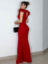 VESTIDO MARISOL ROJO MATE