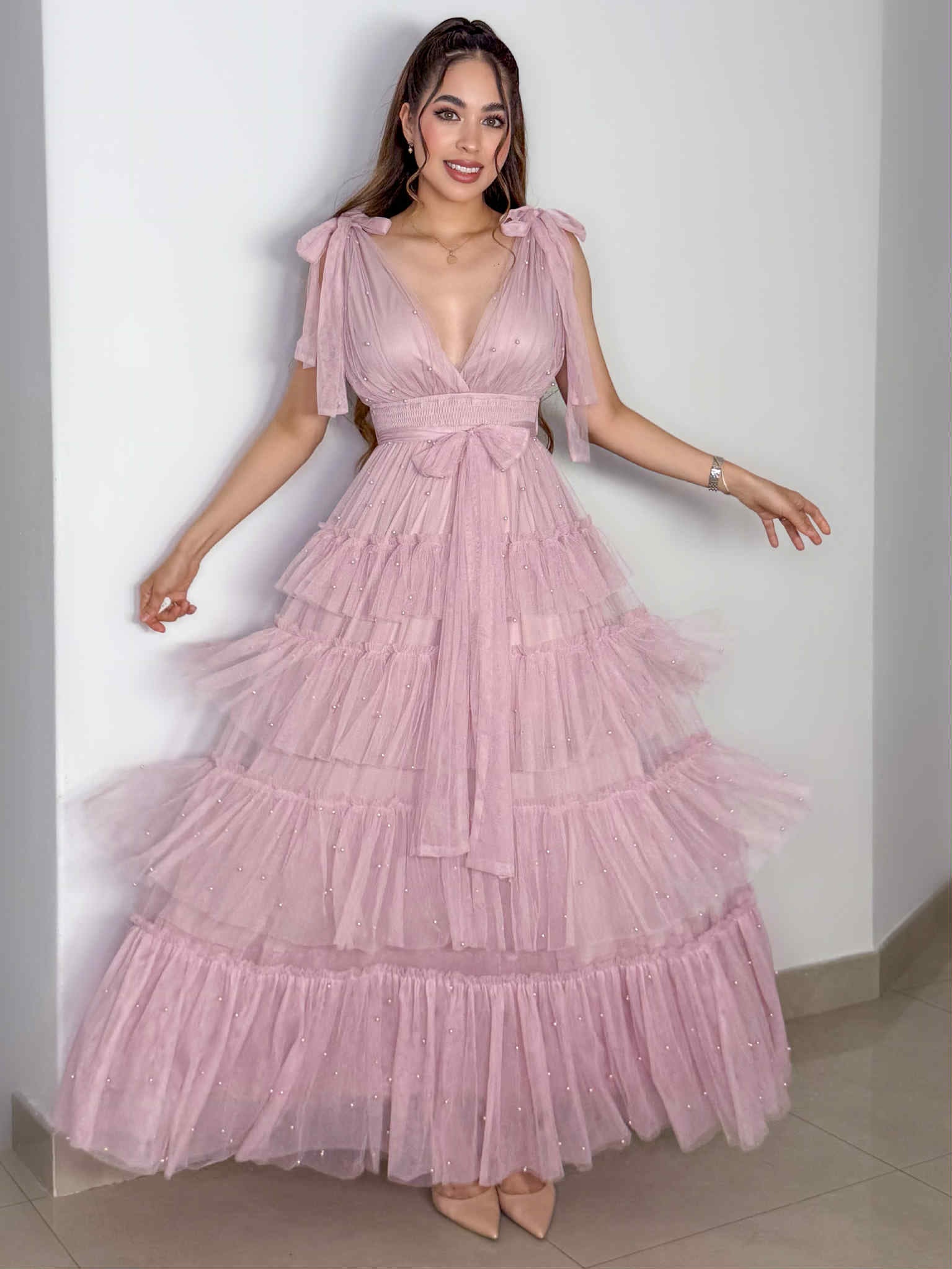 VESTIDO BELLY ROSA