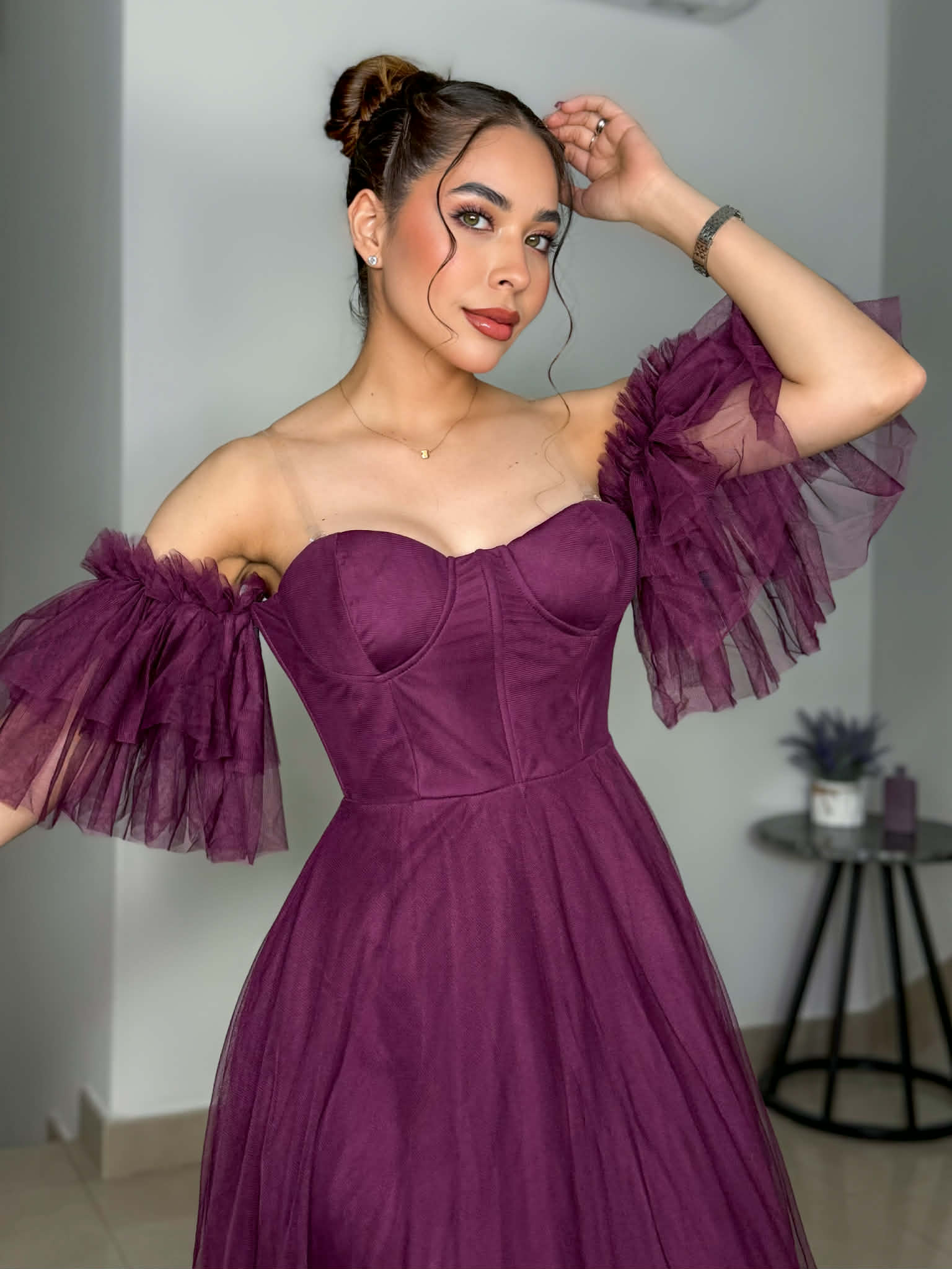 VESTIDO ALEJANDRA GUINDA