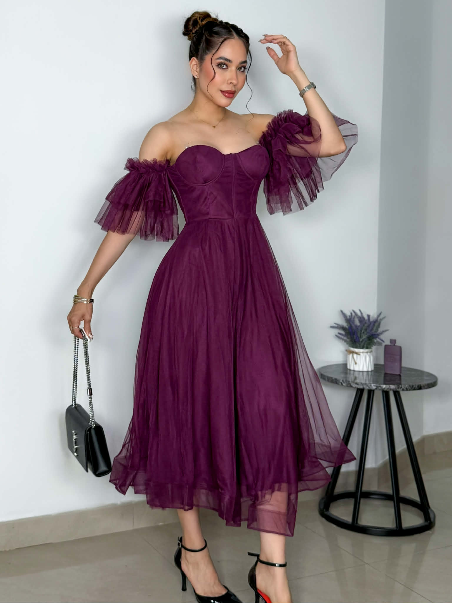 VESTIDO ALEJANDRA GUINDA