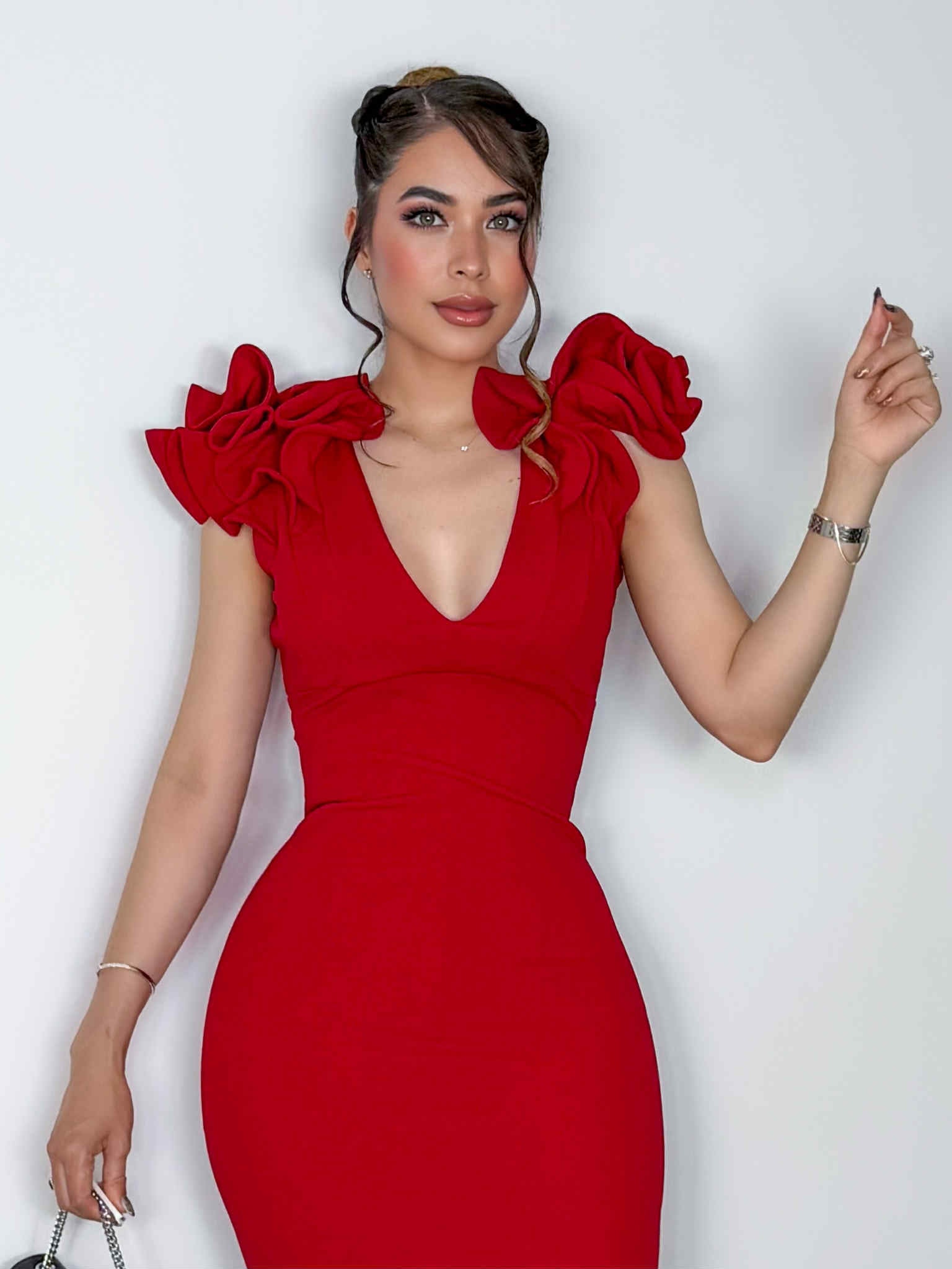 VESTIDO MARISOL ROJO MATE