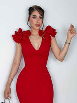VESTIDO MARISOL ROJO MATE