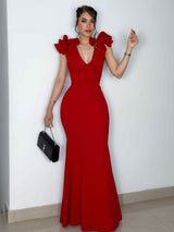 VESTIDO MARISOL ROJO MATE