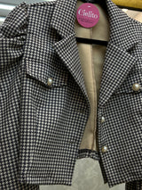 BLAZER NEGRO CON CAFÉ