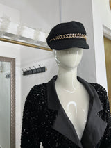 BOINA NEGRA CON CADENA