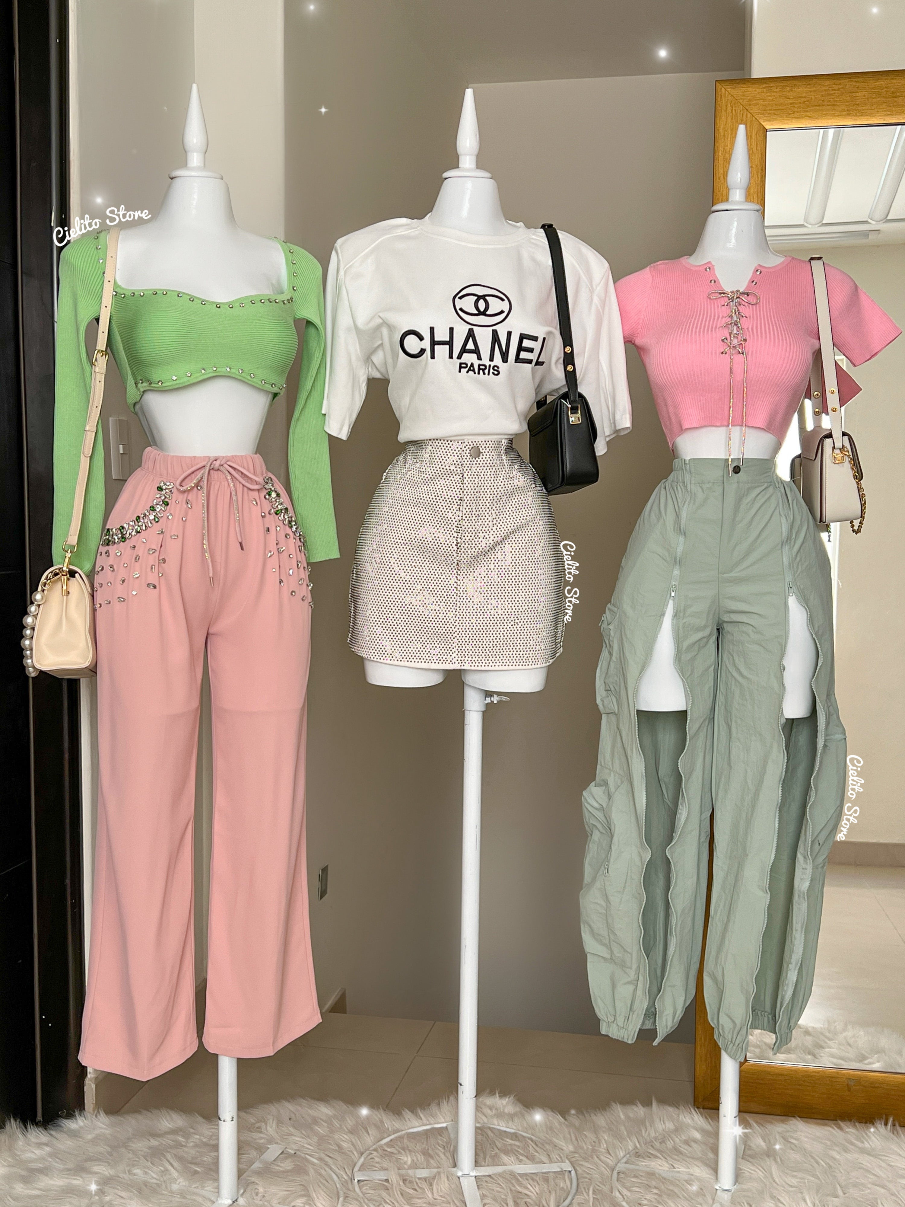 FALDA BLANCA DIAMANTE