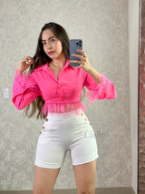 CAMISA ROSA CON PELUCHITO
