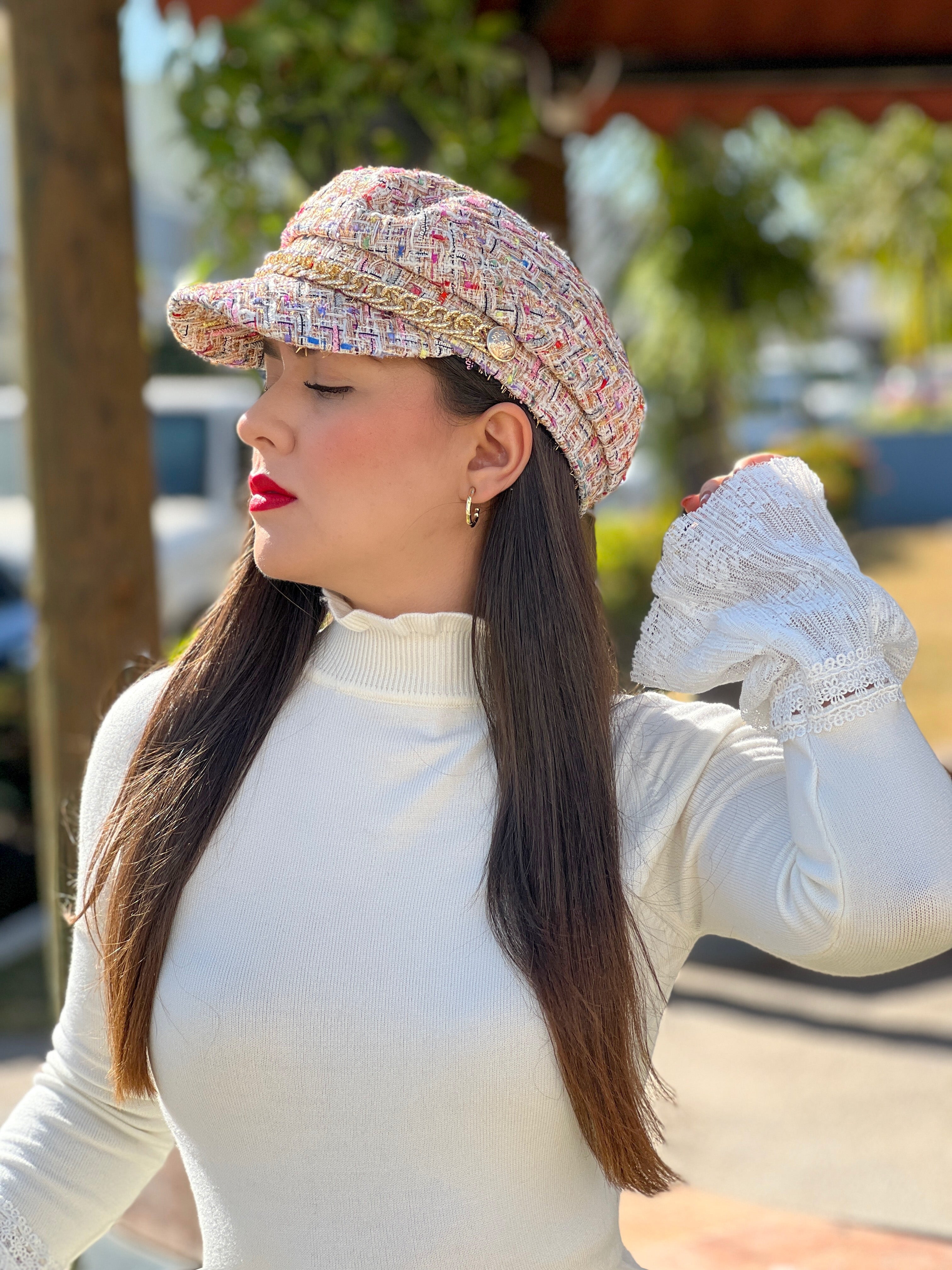 BOINA CON CADENA BLANCA