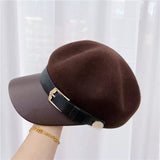 BOINA CAFÉ CON CINTURÓN