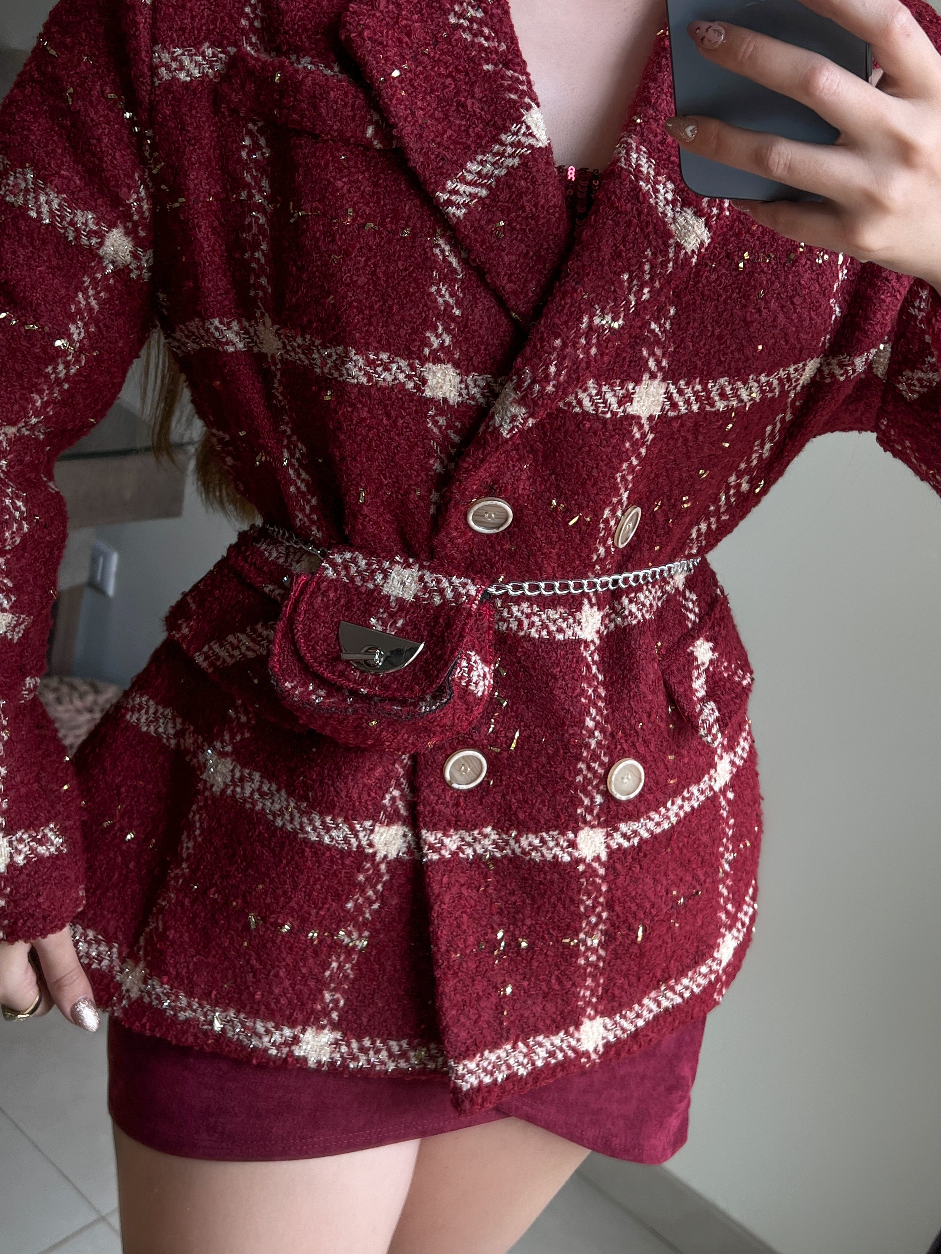 GABARDINA CON BOLSITA GUINDA