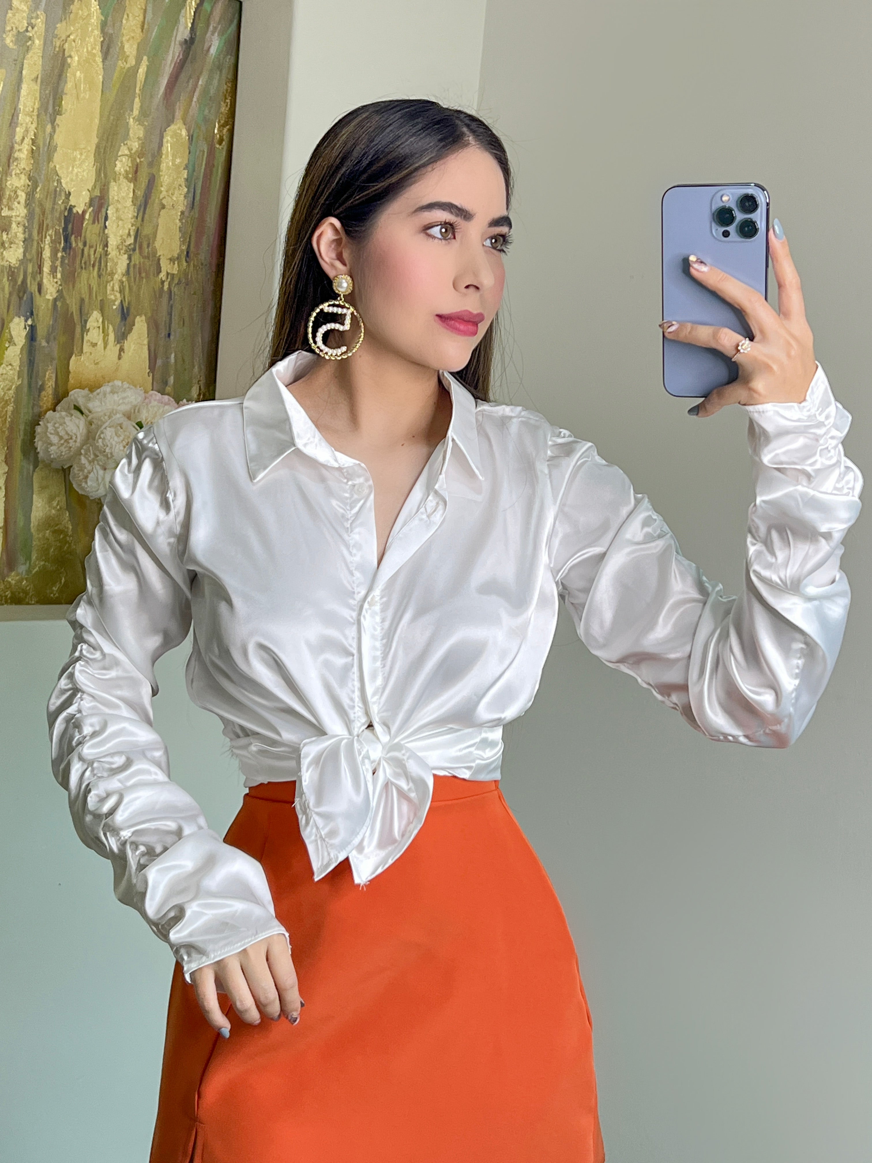 Aretes con perlas blancas