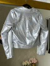 CHAQUETA PLATA CON PEDRERÍA