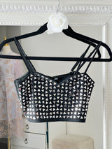Top negro con cristales