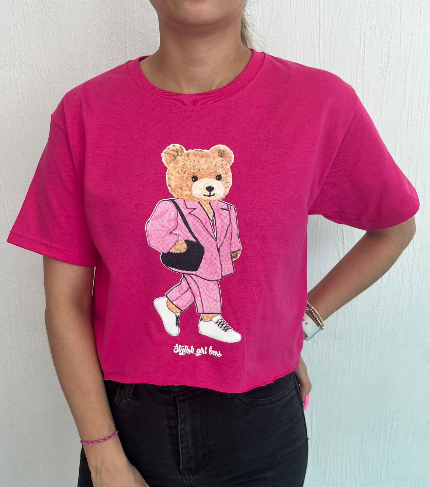 BLUSA CORTA OSITO LINDO ROSA