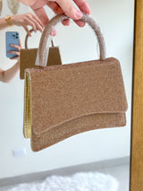 BOLSO DORADO CON PIEDRITAS