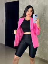 BLAZER ROSA CON BOTÓN DORADO