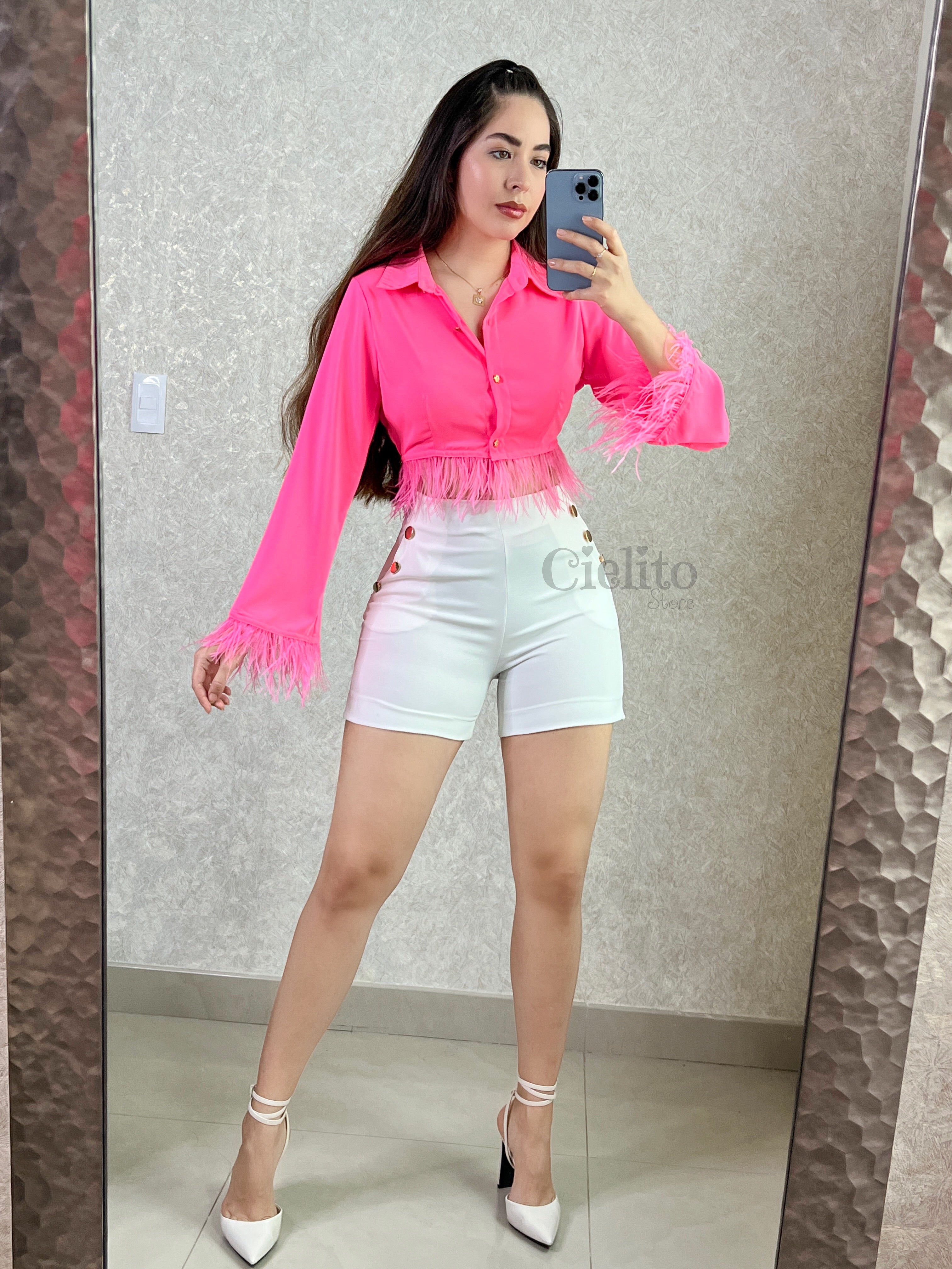 CAMISA ROSA CON PELUCHITO