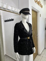 BOINA NEGRA CON CADENA