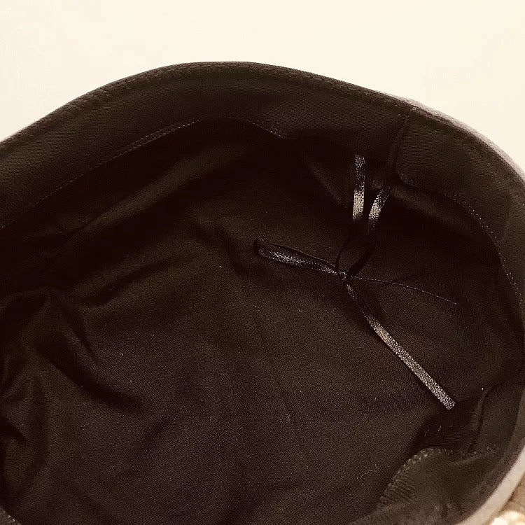 Boina negra  con Perlas