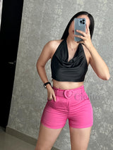 SHORTS ROSA CON HEBILLA DE CORAZÓN