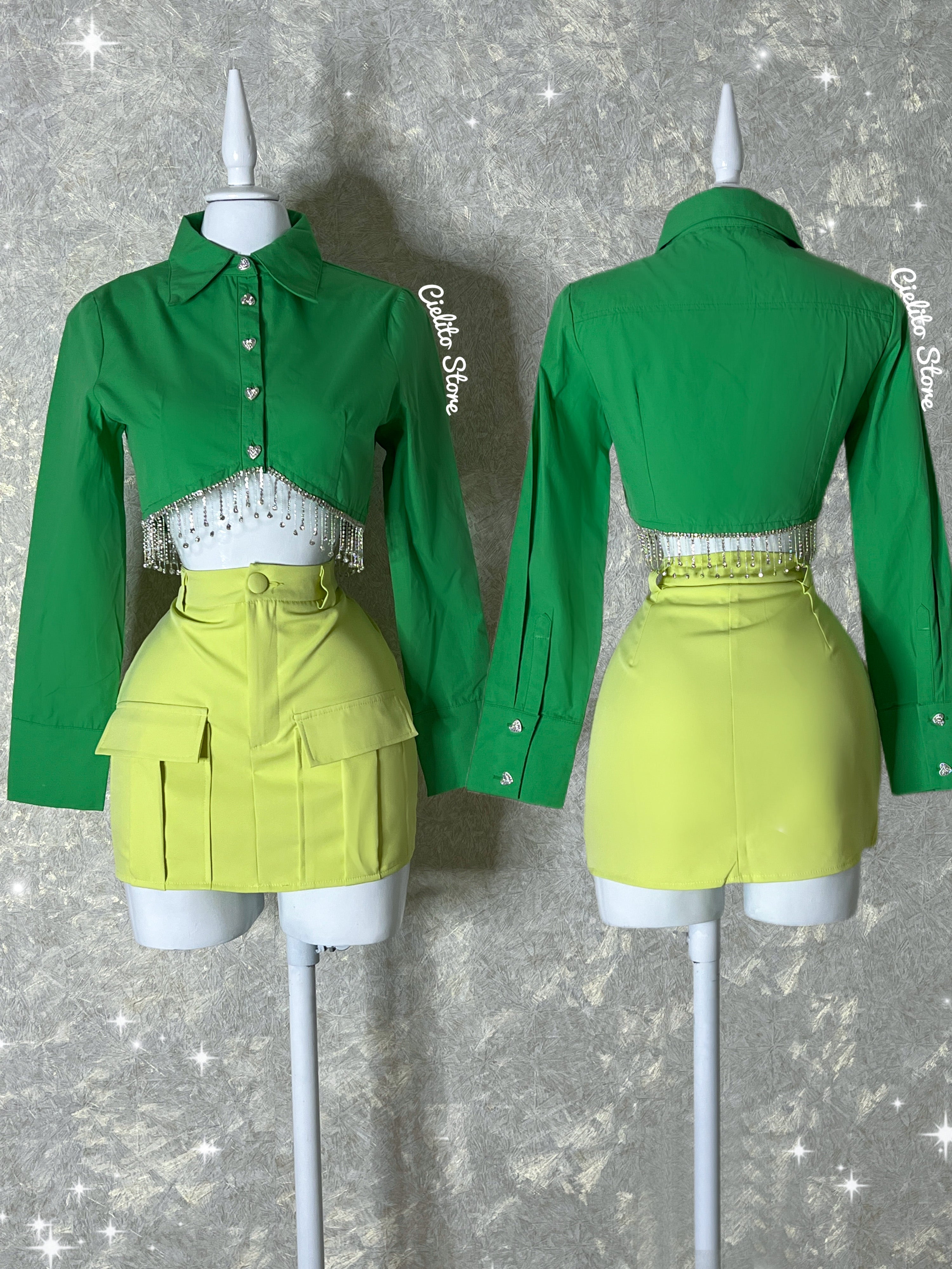 BLUSA VERDE CON CORAZÓN