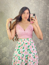 Bralette rosa  tejido
